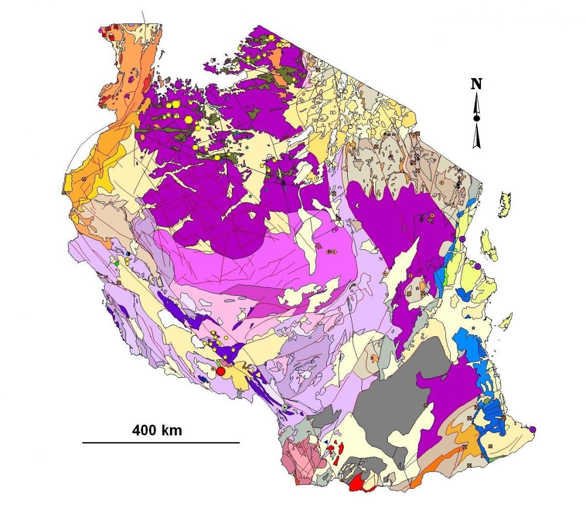 Mapa de tanzània geològic