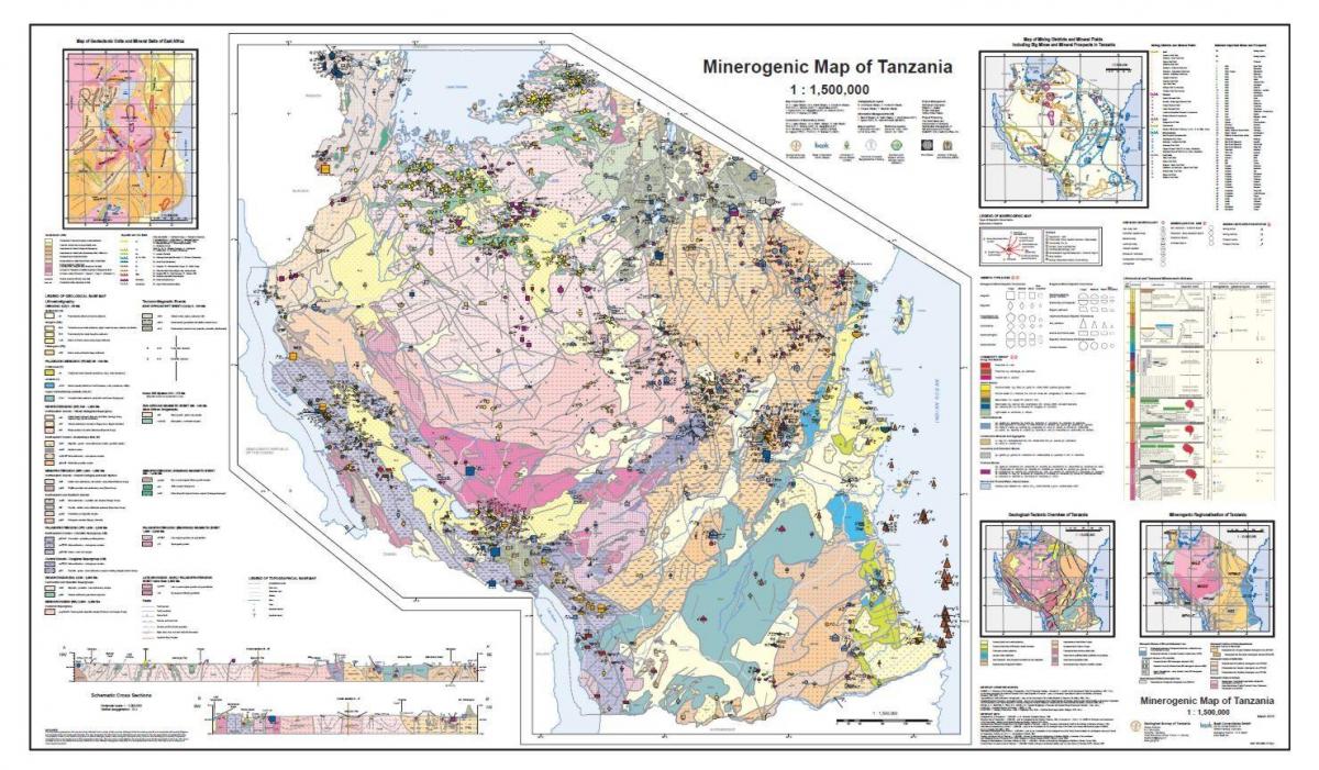 geologia i minerals mapa de tanzània