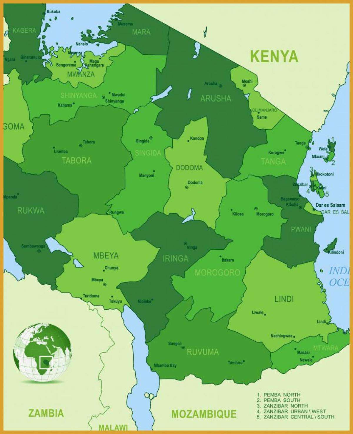 Mapa de vegetació tanzània