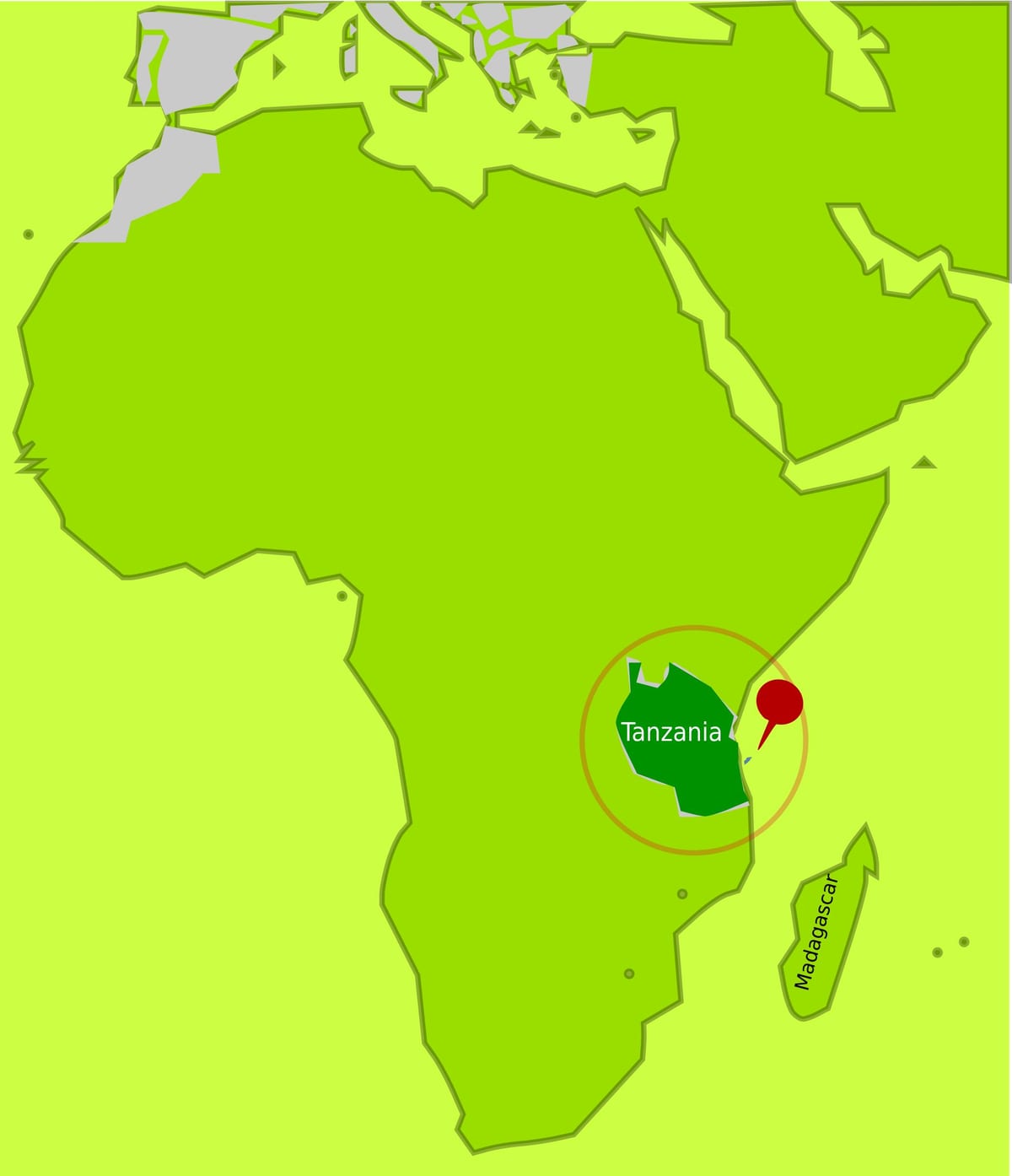 Mapa de la màfia illa tanzània