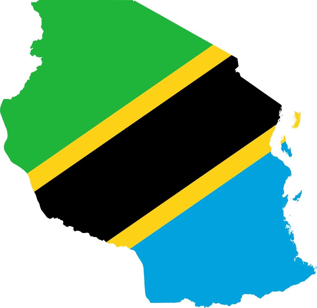 Mapa de tanzània bandera