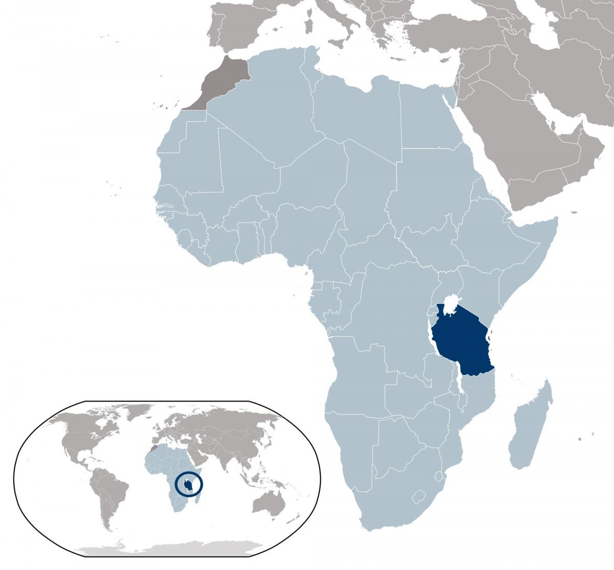 tanzània mapa de localització