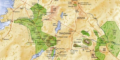 Mapa del nord de tanzània
