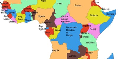 Mapa d'àfrica mostrant tanzània