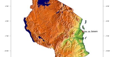 Mapa de tanzània elevació