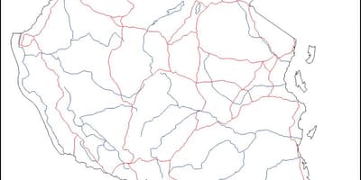 En blanc mapa de tanzània