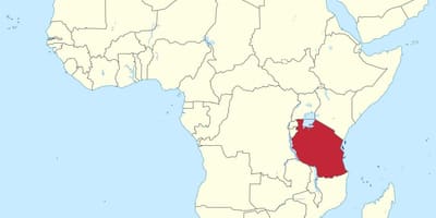Tanzània en el mapa d'àfrica