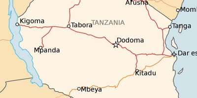 Mapa de tanzània ferrocarril