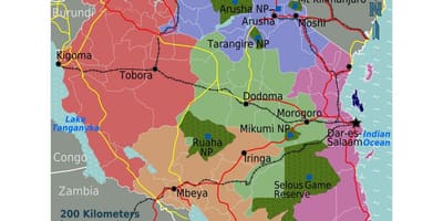 Mapa de tanzània llengua