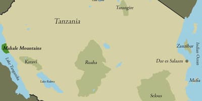 Mapa de tanzània muntanyes