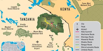 Mapa de tanzània kilimanjaro