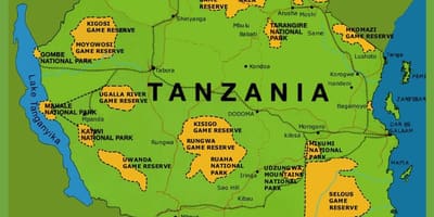 Un mapa de tanzània