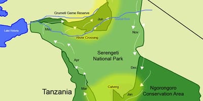 Mapa de tanzània, la migració 