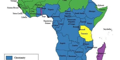 Mapa de tanzània religió