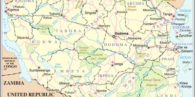 Mapa de tanzània riu